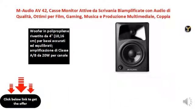 M-Audio AV 42, Casse Monitor Attive da Scrivania Biamplificate con смотреть онлайн
