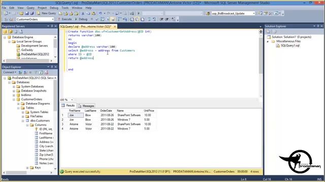 Create a SQL Scalar User Defined Function SQL Server 2012 - SQL Training Video