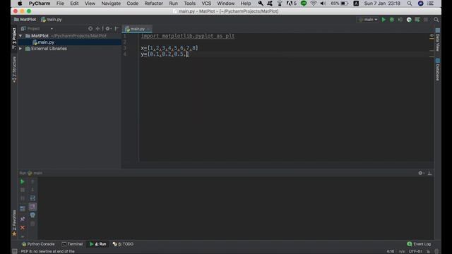 How to plot graph in python with pycharm?