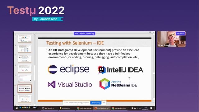 Developing End To End Tests With Selenium 4 And Java | Boni García | Testμ 2022 | LambdaTest ?