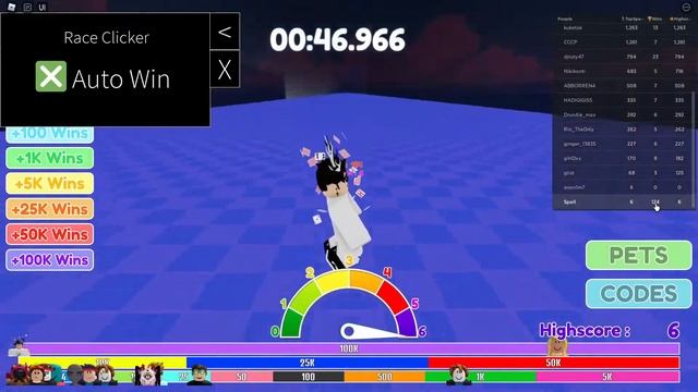 Roblox Race Clicker Script - Auto Wins смотреть онлайн