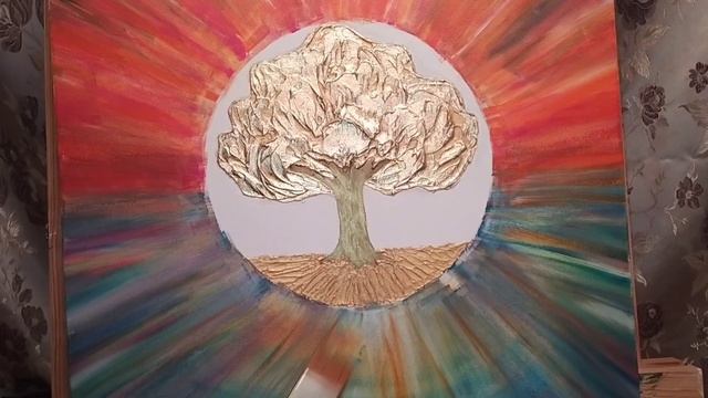 ДЕРЕВО ЖИЗНИ.Рисуем ночное дерево.Картина абстракция,поталь, акрил.Рисование/How to draw
