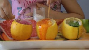 Цветные вулканы из лимонов Опыты для детей