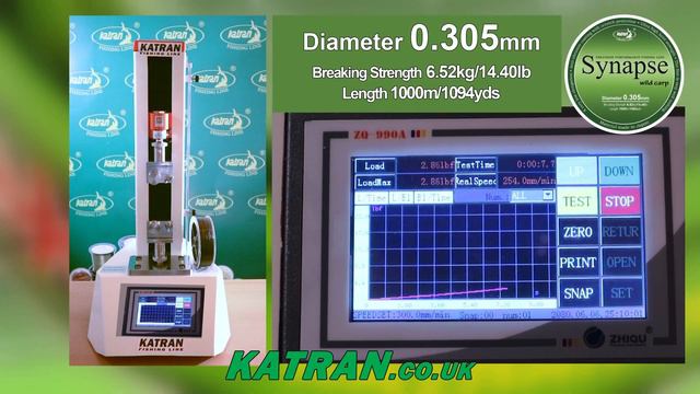 Katran Synapse Wild Carp 0,305mm Breaking Strength TEST смотреть онлайн