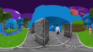 Escaping RAINBOW FRIENDS in 360 VR Minecraft!