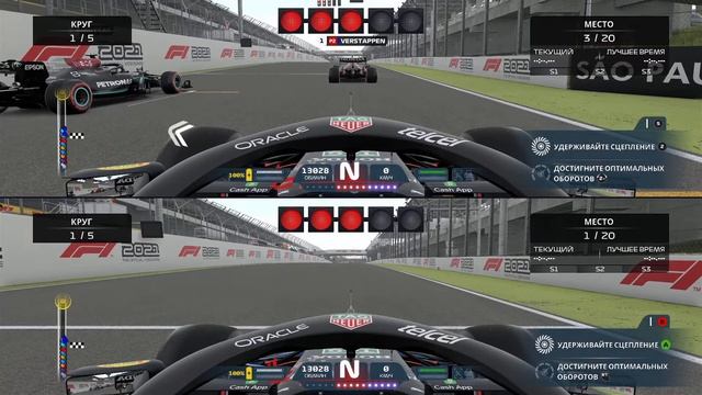 F1 2021 - 2022 - Формула 1 2021 - игра на двоих режим splitscreen - 2 игрока на одном пк! MAZEPIN P