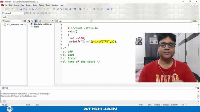 Quiz 3 | C Language Interview Preparation| C MCQ  | printf() function