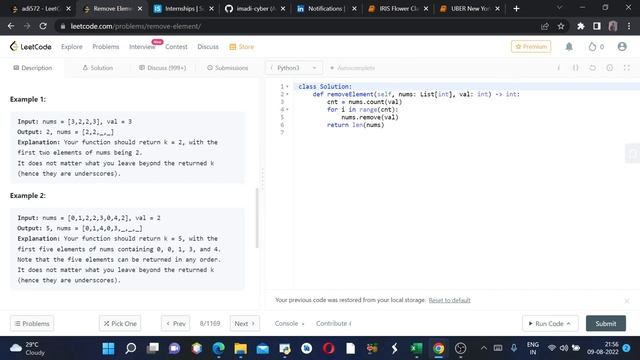 Remove Element!!! LeetCode Solution