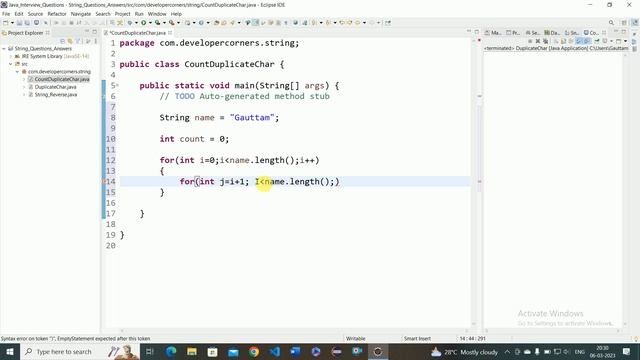 Count the Duplicate character from String in Java смотреть онлайн