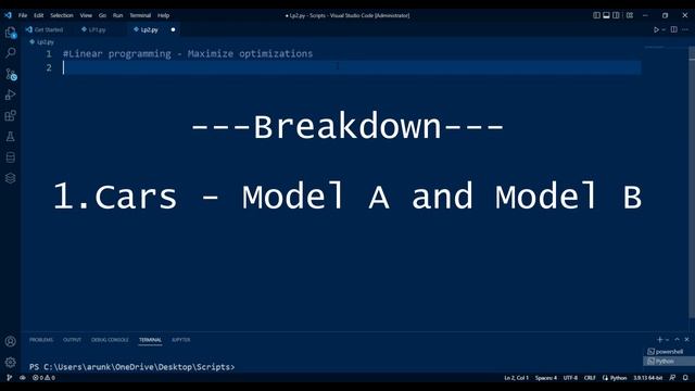 Data science Project : Linear Optimizations ( Beginner )