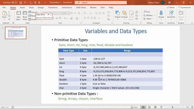 Java Tutorials -Tutorial No 4: Variables and Data Types
