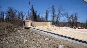 Монтаж финского дома из клеёного бруса в Америке . 2