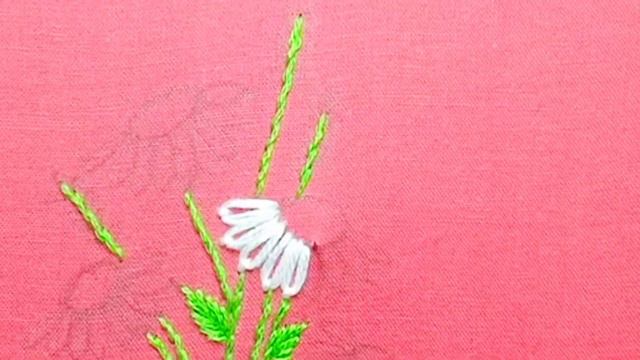 Hand Embroidery: Lazy Daisy Stitch | Daisy flower🌼 hand embroidery tutorial | embroidery design
