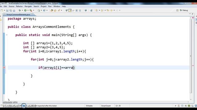 How to find common elements from two arrays in java?