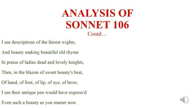 ANALYSIS OF SONNET 106   PART 2- ENG SEM I смотреть онлайн
