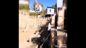 Часть 12 Заливаем опорную стену длинной 45 метров
