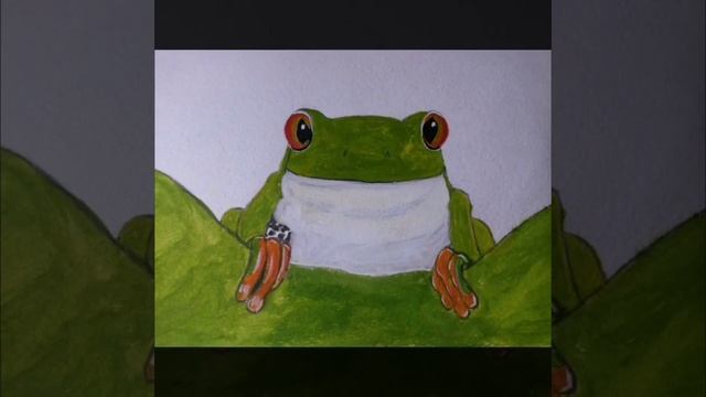 For children. How to draw a frog.Wood Frog/Для детей. Как нарисовать лягушку. Древесная лягушка смотреть онлайн
