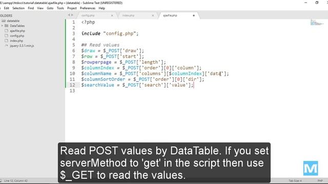 DataTables AJAX Pagination with Search and Sort – PHP