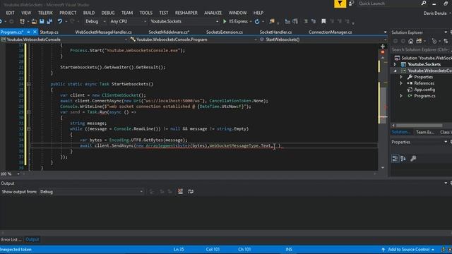 C# Websockets Chat Application (ASP.NET Core) Pt 4 смотреть онлайн