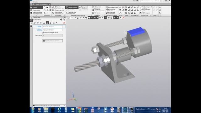 Крепление шагового мотора в Компасе смотреть онлайн