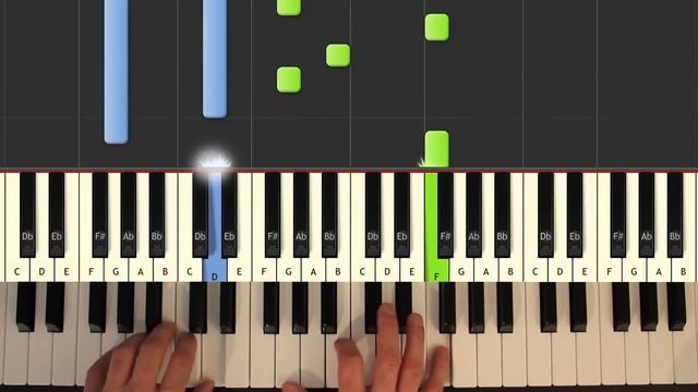 Bach - Prelude in C Major - Piano Tutorial Easy - Bach - how to play (synthesia)