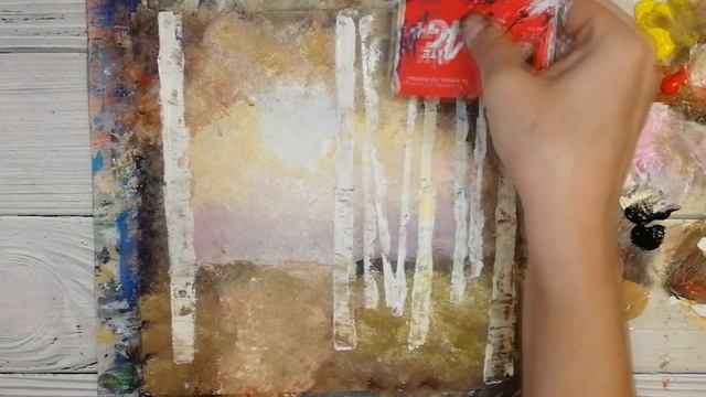 Как нарисовать осенние березки/ Осенний пейзаж/ Березовая роща смотреть онлайн