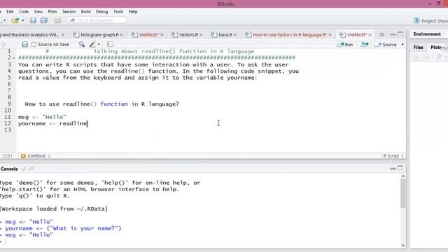 R Programming Tutorial - 03: readline function in R Programming #RPROGRAMMING
