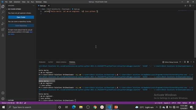 Basics of python programing python || python 3.10.0 || python programing in 2022