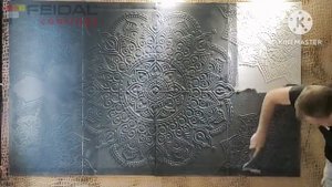 Большая модульная картина своими руками! Трафареты и штукатурка!