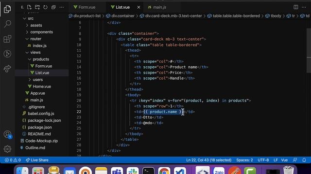 05. Học Vue Js qua project thực tế  - List Product