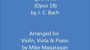 "Quartetto" (Opus 18 W.B 16) for Violin, Viola & Piano