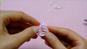 DIY kanzashi flower hairclip, kanzashi flower tutorial, how to, kanzashi flores de cinta