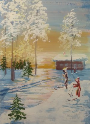 Мастер Класс. Гуашь. ОНЛАЙН УРОК. ЗИМНИЙ ОТДЫХ