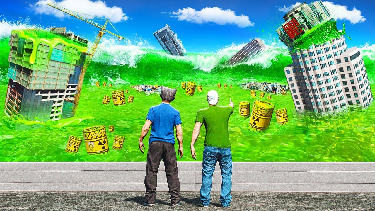 ВЫЖИВАНИЕ С РАЙЛЮХОЙ В ТОКСИЧНОЙ ВОДЕ! КАК ПЕРЕЖИТЬ КОНЕЦ СВЕТА ГТА 5 МОДЫ МУРКА