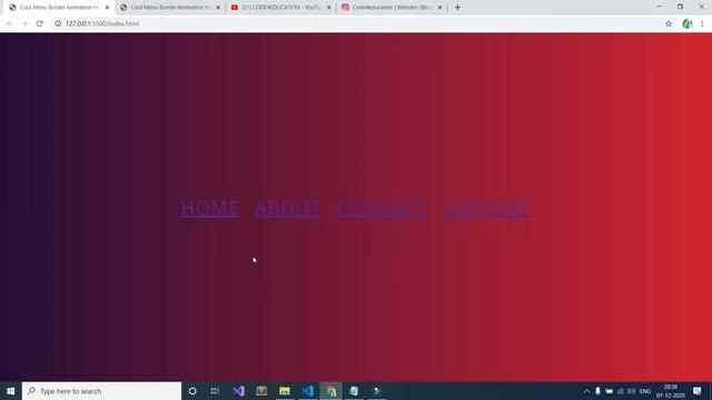 Cool Menu Border Animation Hover Effect HTML  CSS  Tutorial In Hindi  Code4Education 2021