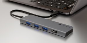 Разветвитель Type-C 5 и 1 Multimedia 4K/USB Hub Lyambda Slim Aluminum LC173