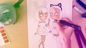 Как рисовать кукол маркерами.How to draw dolls?