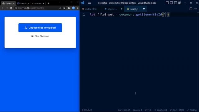 Custom File Upload Button | HTML, CSS & Javascript Tutorial