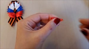 Брошь к 9 мая из Георгиевской  ленты МК Канзаши  / Brooch by may 9 from St. George's ribbon