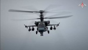 Боевая работа экипажей многоцелевых ударных вертолетов.