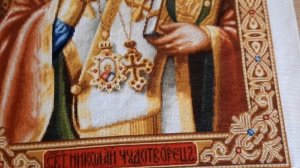 Вышивка крестиком Икона Николай Чудотворец- Завершённый процесс! ?