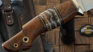 Мастерская Ульданова нож Сканд, сталь RWL-34, рукоять айронвуд/зуб мамонта