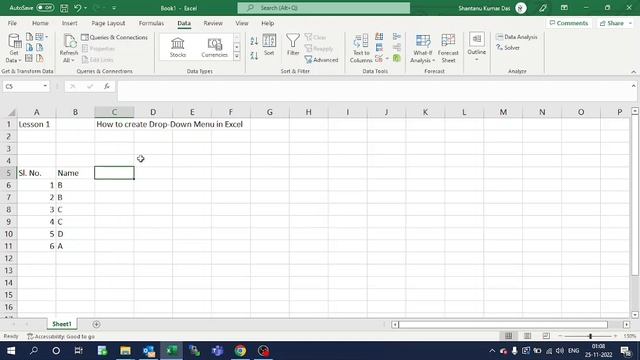 Drop-Down Menus in Microsoft Excel | How to use excel | Learn Excel | Excel Basics | excel 2019