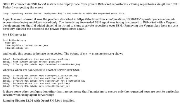 Unix & Linux: How do I stop ssh-agent trying all keys with agent forwarding? смотреть онлайн