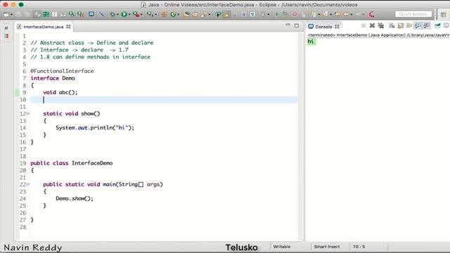 #7.8 Java Tutorial | Static method in Interface