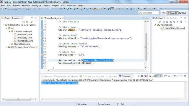 Java Variable смотреть онлайн