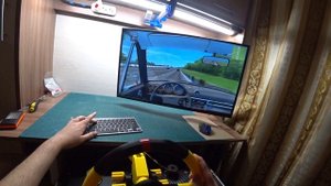 Самодельный руль 900 градусов за 2000р для ETS2 City Car Draiving