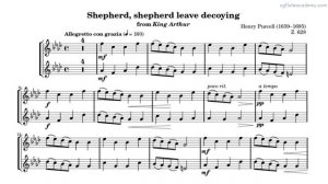 Henry Purcell – Shepherd, shepherd leave decoying ♩= 100 (Slow) Flute & Piano midi with metronome