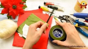 ✿ ЦВЕТЫ ИЗ ТКАНИ: ПуанСеттия - своими руками мастер-класс!