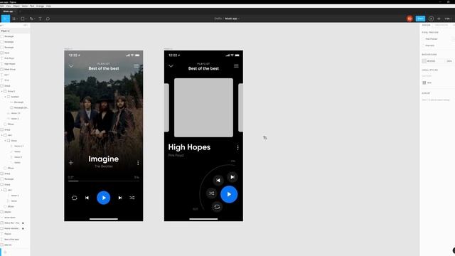 Музыкальное приложение в Figma #2 (Creating music app in Figma) смотреть онлайн